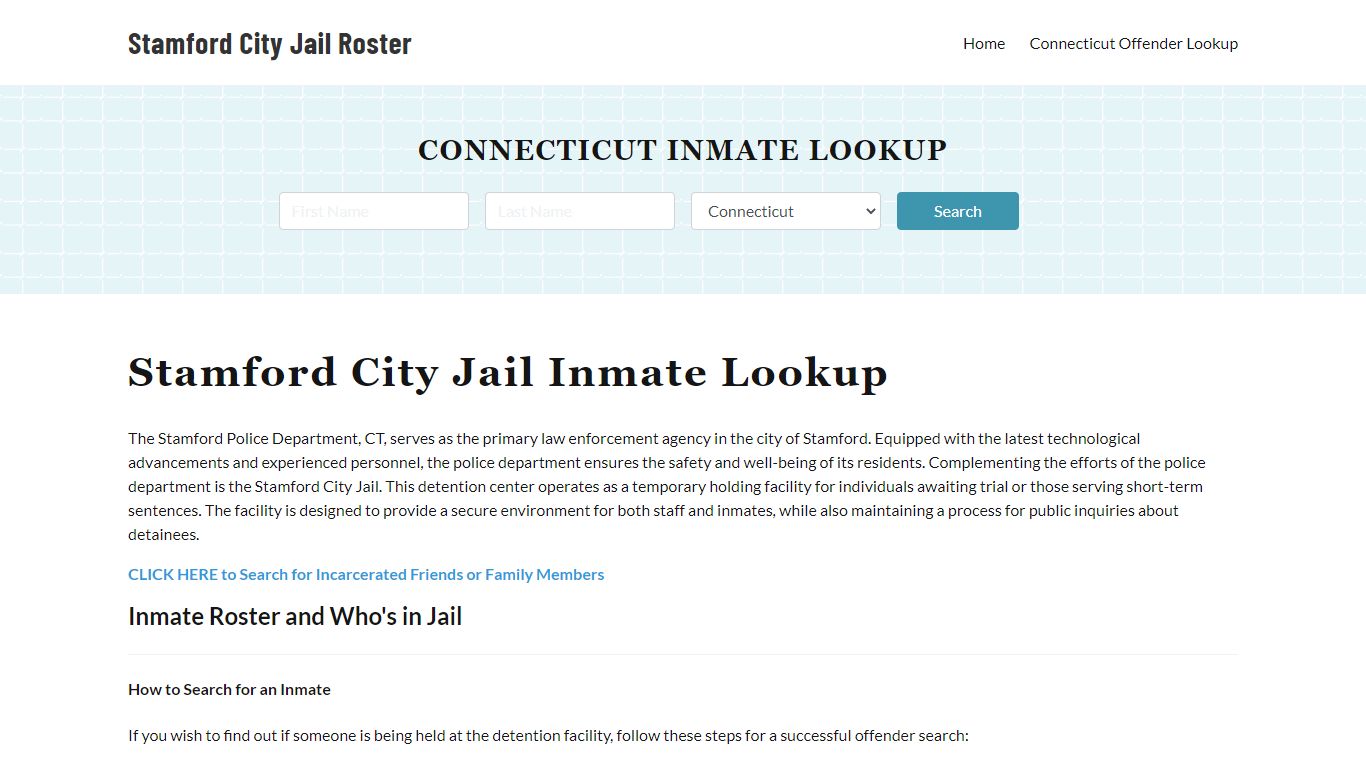Stamford Police Department & City Jail, CT Inmate Roster, Arrests, Mugshots